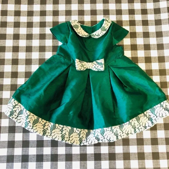 Laura Ashley | Dresses | Laura Ashley London Green Taffeta And Lace Dress  Girls 24 Months | Poshmark